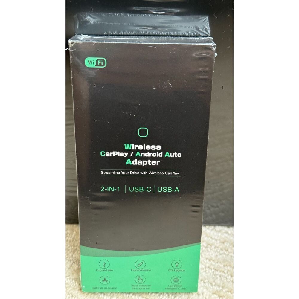 FFQQI 2 in 1 Wireless CarPlay Android Auto Adapter, New in Box